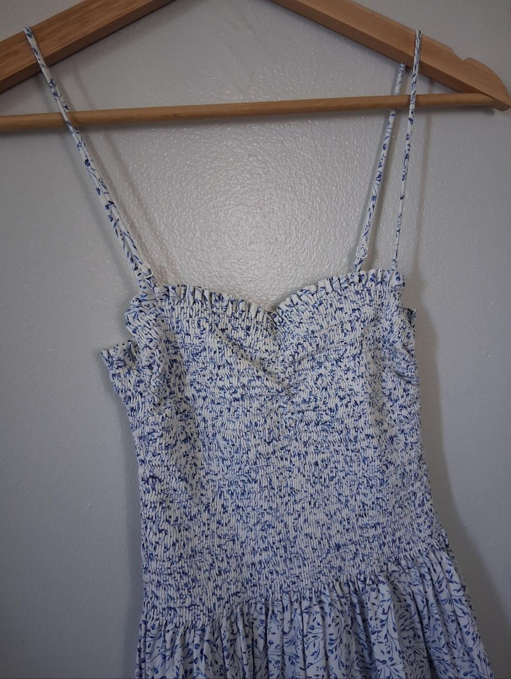 H&M White & Blue Floral Dress Cotton - Picture 2 of 6